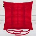 ADORE dwustronna welurowa poduszka siedziskowa na krzesło z dziewięcioma pikowaniami, gramatura 195 g/m2 - 40 x 40 x 6 cm - czerwony 1