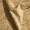 Zasłona JULIA z miękkiego welwetu z wytłaczanym geometrycznym wzorem wachlarzy - 140 x 250 cm - musztardowy 7