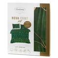 NOVA PRINT BOX Komplet pościeli GIFT1 z wysokogatunkowej satyny bawełnianej z motywem marmurku w kartonowym opakowaniu na prezent - 180 x 200 cm - zielony 2