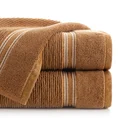 EWA MINGE Ręcznik FILON w kolorze brązowym, w prążki z ozdobną bordiurą przetykaną srebrną nitką - 30 x 50 cm - brązowy 1