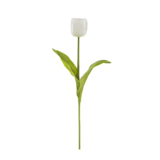 Kwiat dekoracyjny TULIPAN 8 - dł.50cm dł.kwiat 7cm - biały