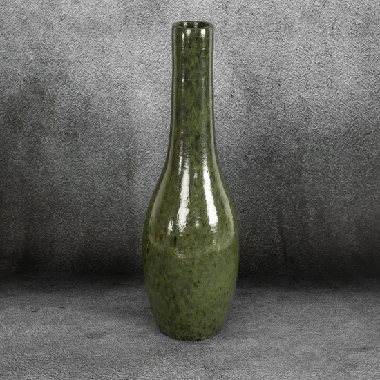 Wazon ceramiczny TALIA  o delikatnej strukturze - ∅ 14 x 46 cm - czarny