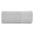 Ręcznik z welwetową bordiurą z wytłaczanym geometrycznym wzorem - 70 x 140 cm - srebrny 3