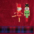 Ręcznik świąteczny PETER 02 bawełniany z haftem z dziadkiem do orzechów - 70 x 140 cm - czerwony 2