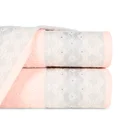 Ręcznik z ozdobną bordiurą z dodatkiem cyrkonii - 50 x 90 cm - różowy 1