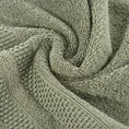 Ręcznik NASTIA z żakardową bordiurą w pasy w stylu eko - 50 x 90 cm - oliwkowy 5