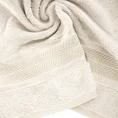 EUROFIRANY PREMIUM Ręcznik MIRO w kolorze kremowym, z włókien bambusowych z żakardową bordiurą zdobioną lśniącymi paskami - 70 x 140 cm - kremowy 5
