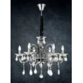 Lampa dekoracyjna GLITTER sześcioramienny żyrandol z kryształami - ∅ 70 x 52 - 115 cm - srebrny 3