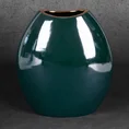 Wazon ceramiczny AMORA 2 o lśniącej powierzchni ze złotym detalem - 22 x 12 x 25 cm - zielony 1