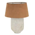 Lampka stołowa VERDA na ceramicznej podstawie z abażurem z matowej tkaniny - 21 x 9 x 52 cm - biały 3