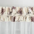 Firana gotowa krótka z pasem tkaniny w górnej części zdobionej kwiatowym nadrukiem - 400 x 150 cm - biały 5
