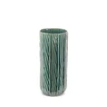Wazon ceramiczny REA w stylu boho w prążki - ∅ 12 x 28 cm - zielony 2