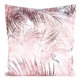 Poszewka welwetowa z motywem palmowych liści - 45 x 45 cm - różowy 1
