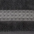 Ręcznik bawełniany  MALIKA 50X90 cm z żakardową bordiurą ze wzorem podkreślonym błyszczącą nicią grafitowy - 50 x 90 cm - grafitowy 2