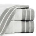 Ręcznik PATI 50X90 cm utkany w miękkie pasy i podkreślony żakardową bordiurą biały - 70 x 140 cm - biały 1