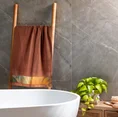 EVA MINGE Ręcznik STELLA z puszystej bawełny z bordiurą zdobioną designerskim nadrukiem - 70 x 140 cm - ceglasty 8
