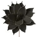 SZTUCZNY KWIAT dekoracyjny z plastycznej pianki z płatkami obrzeżonymi brokatem - ∅ 38 x 78 cm - czarny 1