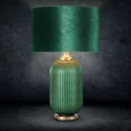 Lampa dekoracyjna z welwetowym abażurem - ∅ 41 x 65 cm - ciemnozielony 1