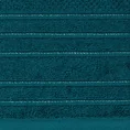 Ręcznik z welurową bordiurą przetykaną błyszczącą nicią - 70 x 140 cm - turkusowy 2