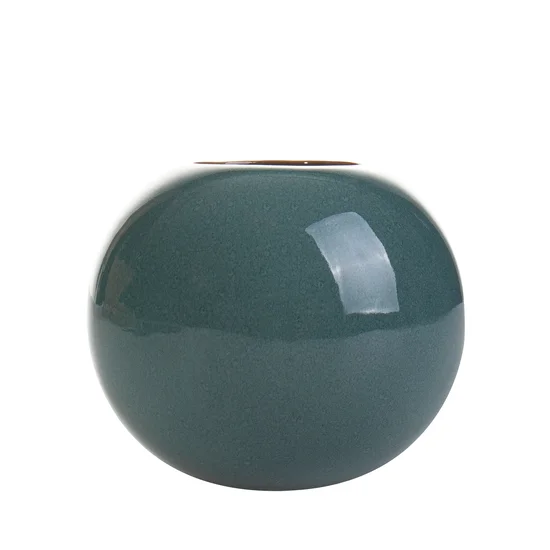 Świecznik ceramiczny CLASSY o gładkiej fakturze - ∅ 11 x 9 cm - turkusowy