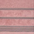 Ręcznik AMANDA z ozdobną bordiurą w pasy - 70 x 140 cm - pudrowy róż 2