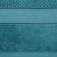 Puszysty ręcznik JESSI z fakturą wytłaczanej krateczki i welurową bordiurą - 70 x 140 cm - turkusowy 2