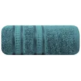 EUROFIRANY PREMIUM Ręcznik MILA  z włókien bambusowych z  bordiurą tkaną w ozdobne pasy 3D - 50 x 90 cm - niebieski 3