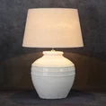 Lampa stołowa ceramiczna MERIKA z matowym abażurem w stylu boho - ∅ 50 x 71 cm - biały 2