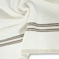 EVA MINGE Ręcznik FILON w kolorze kremowym, w prążki z ozdobną bordiurą przetykaną srebrną nitką - 50 x 90 cm - kremowy 5