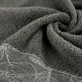 Ręcznik AGIS z żakardową bordiurą z motywem liści, ZERO TWIST - 30 x 50 cm - stalowy 5