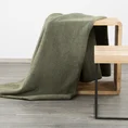 DESIGN 91 Narzuta na fotel-koc AMBER bardzo miękki w dotyku ze strukturalnym wzorem 3D z włókien bawełniano-akrylowych - 70 x 160 cm - oliwkowy 5