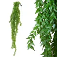 GIRLANDA ZWISAJĄCA - DROBNE LISTECZKI, kwiat sztuczny dekoracyjny - dł. 83 cm dł. z liśćmi 72 cm dł. liść poj. 1,5 cm - zielony 1