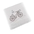 Ręcznik z haftem z motywem roweru - 70 x 140 cm - kremowy 6