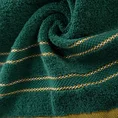 Ręcznik KRISTI z żakardową bordiurą w pasy - 50 x 90 cm - butelkowy zielony 5