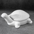 Żółw puzderko - figurka ceramiczna  RISO z drobnym wzorem - 20 x 14 x 9 cm - biały 1