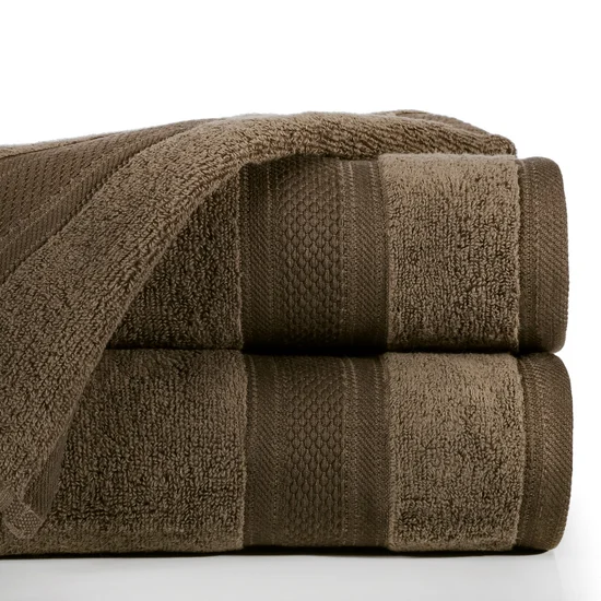 Ręcznik szybkoschnący MODERN z bawełny - 50 x 90 cm - brązowy
