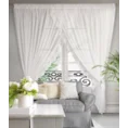 Firana ALISA na okno balkonowe z falbanami i podpięciami - 360 x 250 cm - biały 1