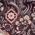 Zasłona MERLE z welwetu z  kwiatowo-ornamentowym wzorem - 140 x 250 cm - burgundowy 7