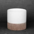 Osłonka ceramiczna na donicę MILI 1 dwukolorowa - ∅ 11 x 10 cm - biały 1