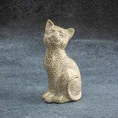 Kot- figurka dekoracyjna ELVIN o drobnym strukturalnym wzorze łuski, szampańska - 6 x 8 x 15 cm - szampański 1