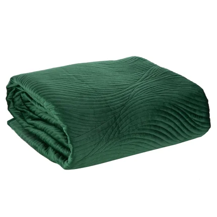 Narzuta z welwetu pikowana metodą tradycyjnego szycia w falujący wzór Narzuta z welwetu pikowana metodą tradycyjnego szycia w falujący wzór - 170 x 210 cm