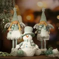 Figurka świąteczna DOLL aniołek w zimowym stroju z miękkich tkanin - 25 x 9 x 53 cm - zielony 2