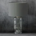 Lampa stołowa LILA na podstawie z przezroczystego szkła z abażurem z matowej tkaniny - ∅ 38 x 61 cm - popielaty 1