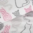 DESIGN 91 Komplet pościeli GRETA z bawełny  z motywem graficznych kotów - 160 x 200 cm, 2 szt. 70 x 80 cm - wielokolorowy 4