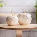 Figurka ceramiczna APEL - jabłko o geometrycznych kształtach - 13 x 13 x 10 cm - kremowy 3
