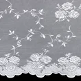 Tkanina firanowa żakardowa o gęstym splocie zdobiona motywem kwiatów i gałązek - 180 cm - biały 4