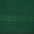 Ręcznik z żakardową bordiurą w geometrycznym stylu - 70 x 140 cm - butelkowy zielony 2