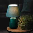 Lampka stołowa KARLA na ceramicznej stożkowej podstawie z abażurem z matowej tkaniny - ∅ 25 x 40 cm - turkusowy 5