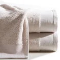 Ręcznik STELLA z bawełny z żakardową bordiurą z drobnymi punkcikami - 50 x 90 cm - beżowy 1