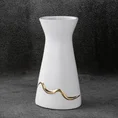 Wazon ceramiczny EBRU biało-złoty - 16 x 11 x 30 cm - biały 1
